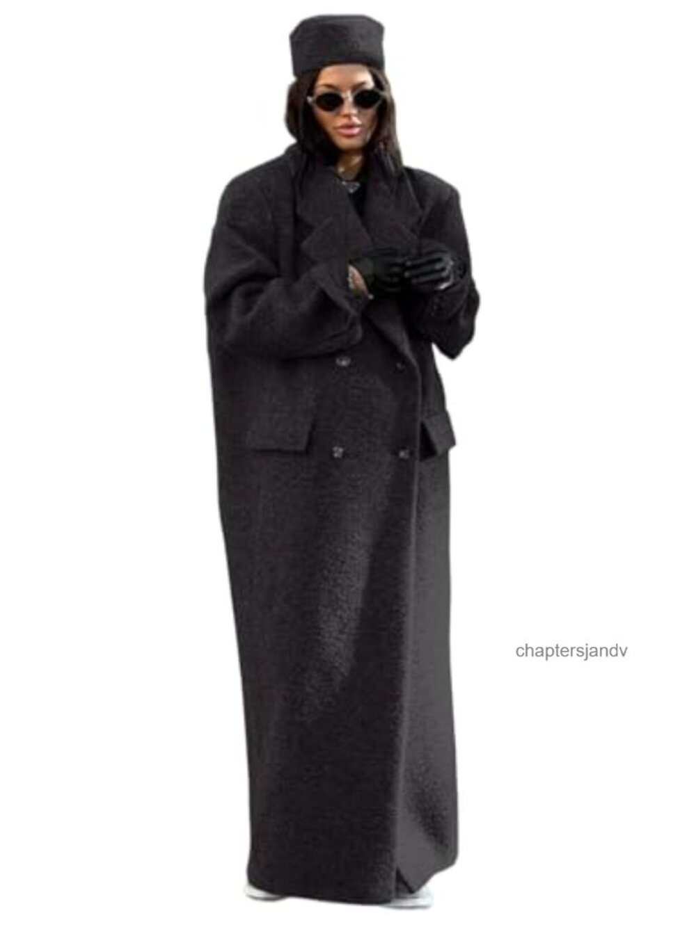 Women's Faux Suede Long Maxi Coat Double Breasted Peacoat Winter